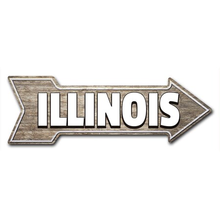 Signmission Illinois Arrow Decal Funny Home Decor 36in Wide D-A-12-999801